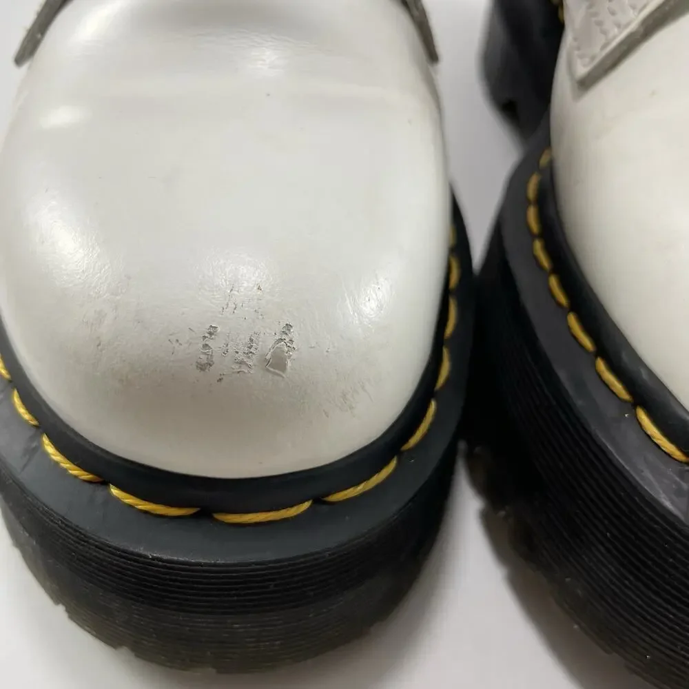 Dr. Martens Jadon Platform Boots Womens Size 6 White Leather Chunky Lace Up